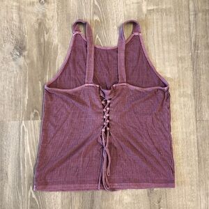 American Eagle Outfitters Ribbed High Neck Lace Up Corset Back Tank Women's XL